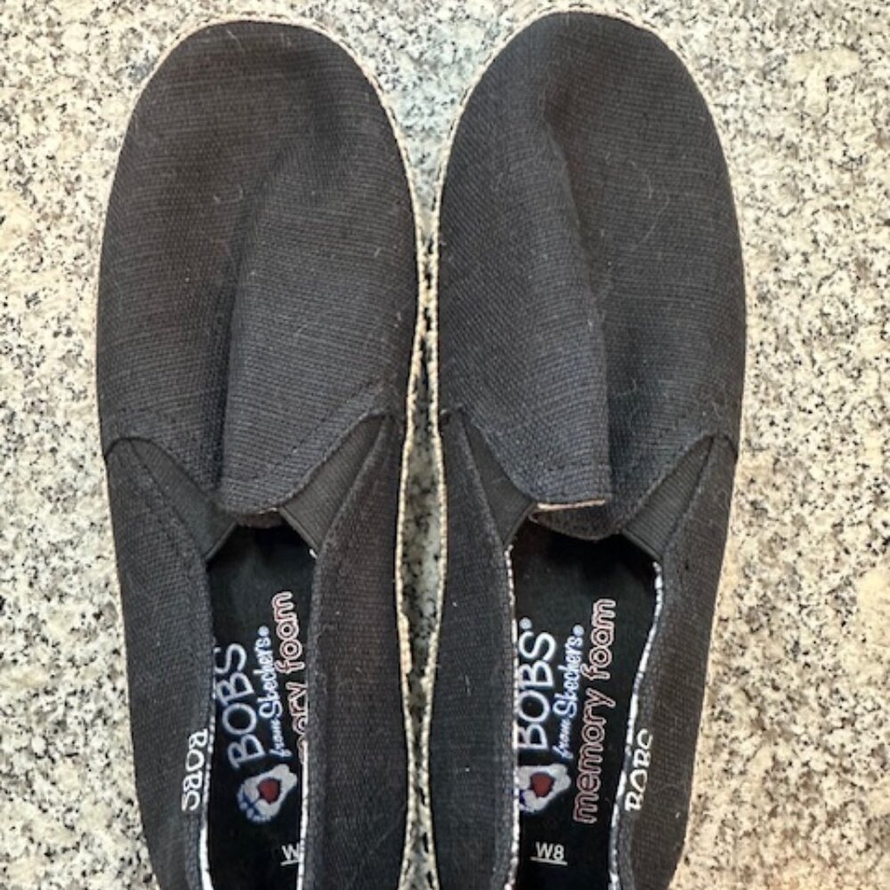 Bobs Black Memory Foam 8W Shoes